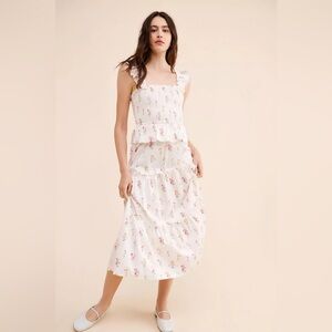 Rachel Parcell Smocked Flutter Midi Dress Anthropology